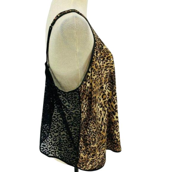 Frederick’s Of Hollywood Lingerie Leopard Front Sheer Animal Print Back Nightie - Picture 5 of 7